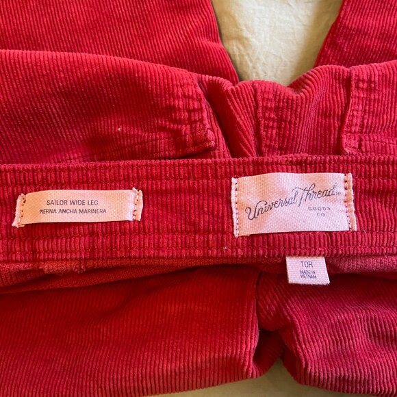 Women's High-Rise Sailor Wide Leg Ankle Corduroy - Universal Thread - Size 10 - Picture 2 of 2